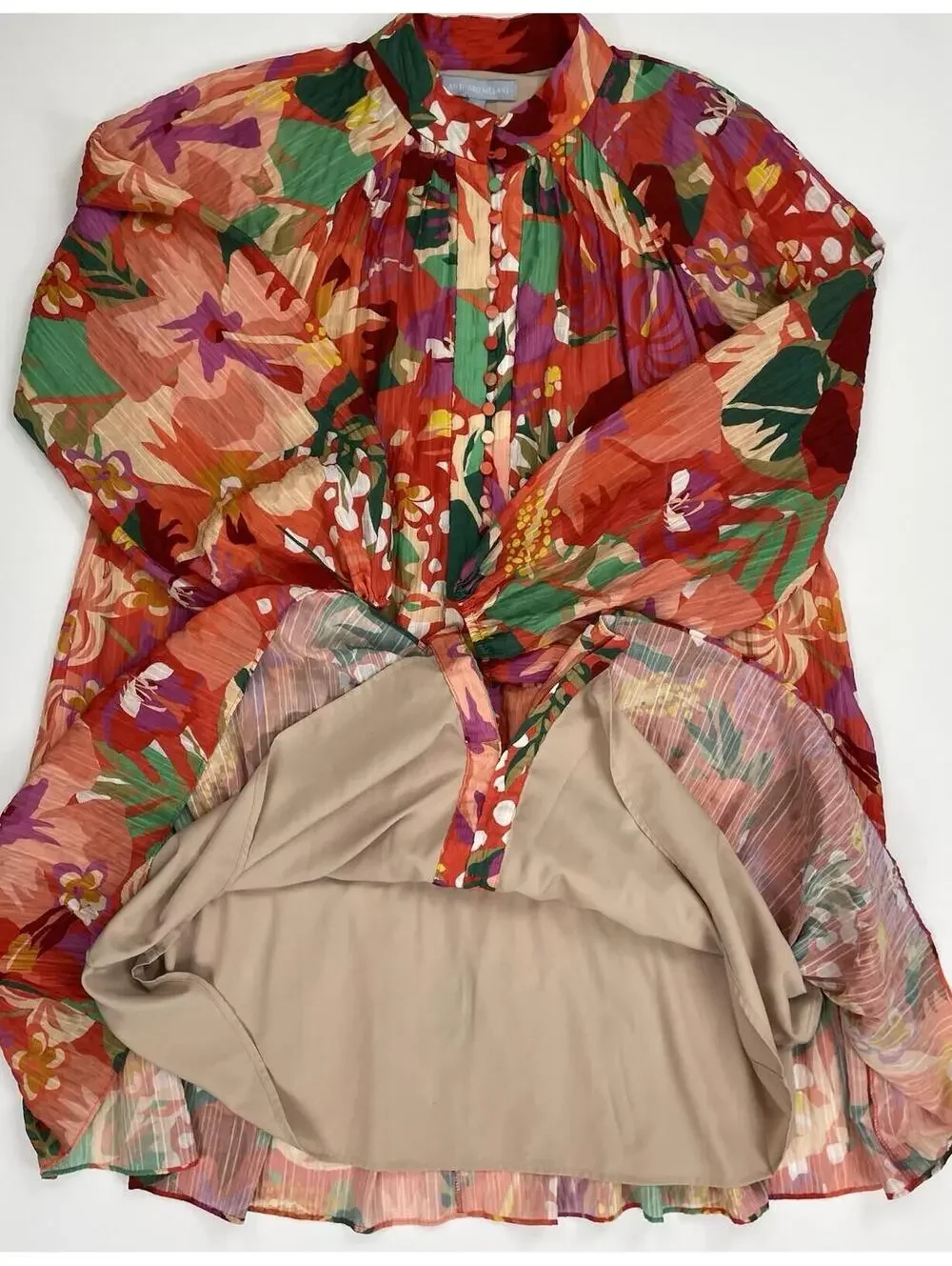 Antonio Melani Brynn Dress Tropical Mini Ruffle Swing Trapeze Missing Belt 10 - Picture 4 of 8